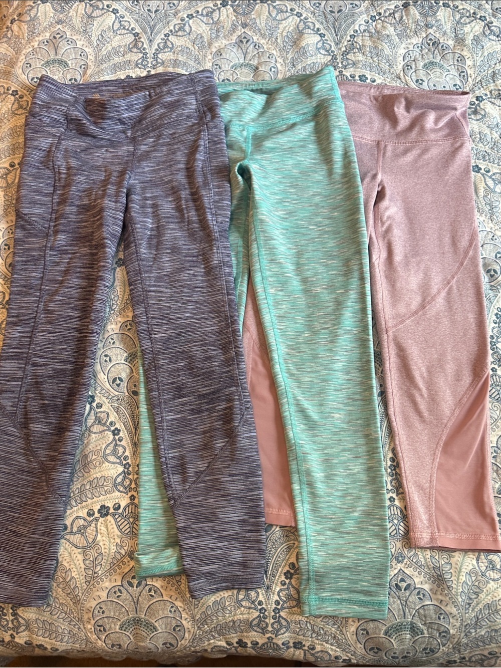Girls Active Leggings - Purple, Mint, Pink